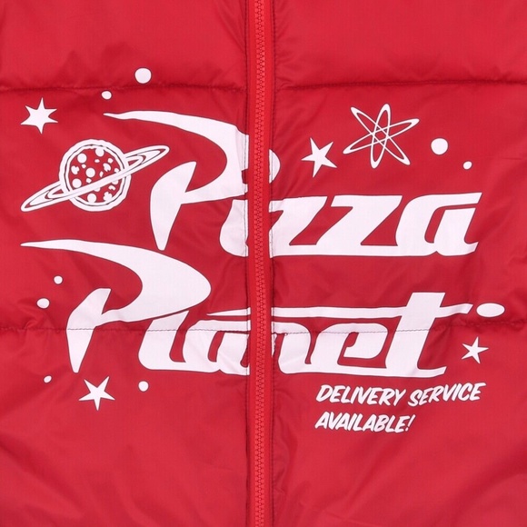 Disney Parks Toy Story Pizza Planet Puffer Jacket Red - NEW - Picture 4 of 4